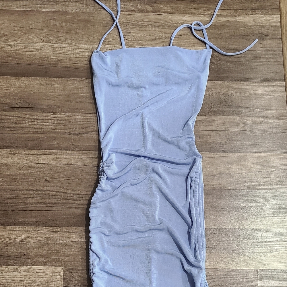 Juniors' Ruched Drawstring Bodycon Dress - Picture 5 of 5